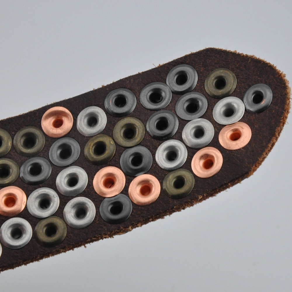 Amsterdam Heritage Studded Leather Belt 85 Brown Excellent Multi-Tone Studs - Picture 5 of 5